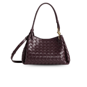 Bottega Veneta Parachute Medium Shoulder Bag 11.6in/ 29.5cm Dark Barolo Gold Hardware For Women 835921VCPPT2264