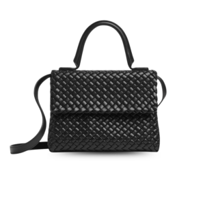 Bottega Veneta Patti Top Handle Bag 10.2in/ 26cm Black Gold Hardware For Women 776783V3RG11019