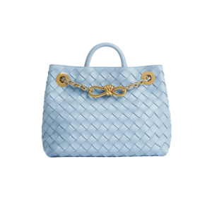 Bottega Veneta Andiamo Small Top Handle Bag 9.8in/ 25cm Blue Gold Hardware For Women 786008VCPP11728