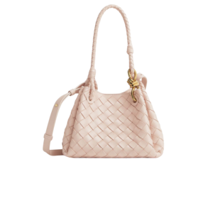 Bottega Veneta Parachute Small Shoulder Bag 7.9in/ 20cm Cameo Gold Hardware For Women 796569VCPPT6817
