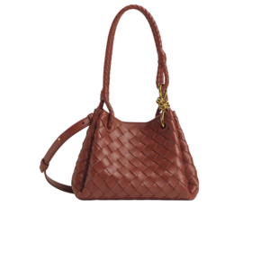 Bottega Veneta Parachute Small Shoulder Bag 7.9in/ 20cm Sapele Gold Hardware For Women 796569VCPPT2506