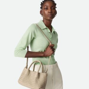 Alternative view of Bottega Veneta Pinacoteca Small Top Handle Bag 9.4in/ 24cm Ecru Gold Hardware For Women 819004V5AG19631