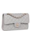 Chanel Small Classic Double Flap Crossbody Bag 9.1in/ 23cm Grey Gold Hardware For Women - Image 2
