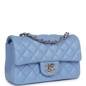 Alternative view of Chanel Flap Bag Mini Crossbody 7.5in/ 19cm Light Blue Gold Hardware For Women