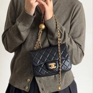 Alternative view of Chanel Classic Flap Bag Mini Crossbody 6.6in/ 17cm Black Gold Hardware For Women