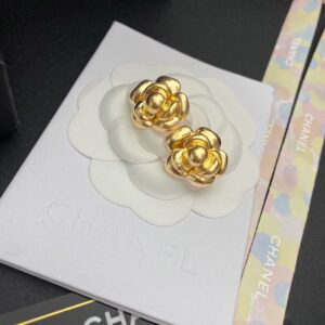 Alternative view of Chanel Camellia Stud Earrings Gold For Women