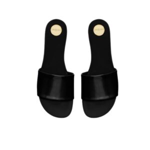 Saint Laurent Carlyle Slides In Glazed Black For Women 783319AAAZY1000