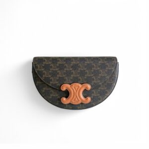 Celine Besace In Triomphe Canvas Bag Brown For Women 9in/23cm