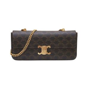 Celine Chain Shoulder Bag 12in/ 30cm Brown For Women