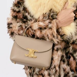 Alternative view of Celine Teen Nino Top Handle Bag 8.1in/ 20.5cm Cappuccino Gold Hardware For Women 118113FXK.03CP