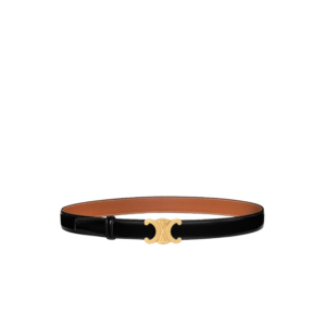 Celine Triomphe Buckle And Reversible Strap Belt 25mm Black/ Tan For Women 45BND6ATZ.35OR