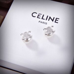 Alternative view of Celine Triomphe Pearl Earrings Silver For Women
