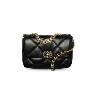 Chanel 19 Flap Bag Small Crossbody 10.2in/ 26cm Black For Women AS1160 B04852 94305
