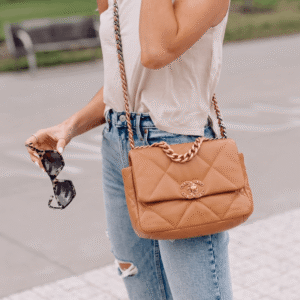 Alternative view of Chanel 19 Flap Bag Small Crossbody 10.2in/ 26cm Dark Beige Gold Hardware For Women AS1160 B04852 NZG77