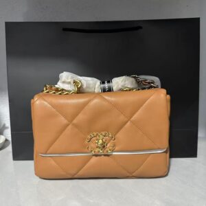 Alternative view of Chanel 19 Flap Bag Small Crossbody 10.2in/ 26cm Brown Gold Hardware For Women AS1160