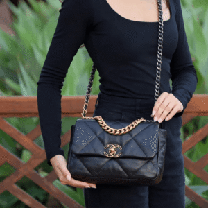 Alternative view of Chanel 19 Flap Bag Small Crossbody 10.2in/ 26cm Black Gold Hardware For Women AS1160