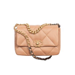 Chanel 19 Flap Bag Small Crossbody 10.2in/ 26cm Dark Beige Gold Hardware For Women AS1160 B04852 NZG77