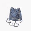 Chanel 22 Mini Crossbody Bag 7.8in/ 20cm Blue Silver Hardware For Women AS3980 B15833 NW287 - Image 3