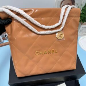Alternative view of Chanel 22 Crossbody Bag 14.2in/ 36cm Shiny Camel Gold Hardware For Women