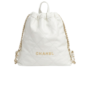 Chanel 22 Large Backpack 20in/ 51cm White Gold Hardware For Women AS3313 B08037 10601