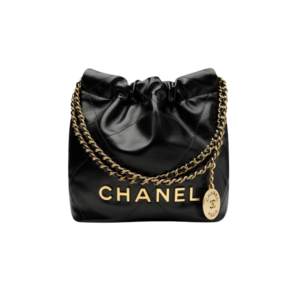 Chanel 22 Mini Shoulder Bag 7.1in/ 18cm Black Gold Hardware For Women