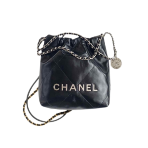Chanel 22 Mini Shoulder Bag 7.1in/ 18cm Black Silver Hardware For Women