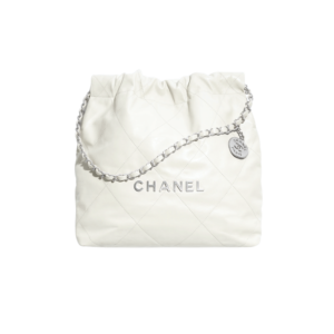 Chanel 22 Mini Shoulder Bag 7.1in/ 18cm White Silver Hardware For Women
