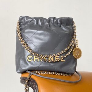 Alternative view of Chanel 22 Mini Shoulder Bag 7.9in/ 20cm Grey Gold Hardware For Women
