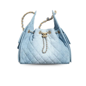 Chanel 25 Small Shoulder Bag 10.2in/ 26cm Blue Gold Hardware For Women AS5293 B20603 U0475