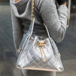 Alternative view of Chanel 25 Small Shoulder Bag 10.2in/ 26cm Silvery Gold Hardware For Women AS5293 B20405 NZV67