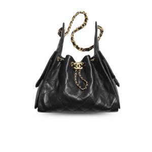 Chanel 25 Small Shoulder Bag 10.2in/ 26cm Black Gold Hardware For Women AS5293 B20304 94305