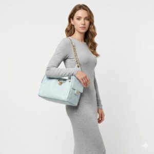 Alternative view of Chanel 25 Small Shoulder Bag 10.2in/ 26cm Light Blue Gold Hardware For Women AS5293 B20304 U2367
