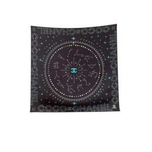 Chanel 25C Coco Square Scarf Black For Women 35.4in/90cm