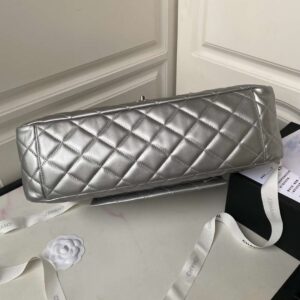 Alternative view of Chanel Classic Maxi Jumbo XL Crossbody Bag 13.8in/ 35cm Grey Silver Hardware For Women