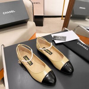 Alternative view of Chanel Ballerina Logo Shoes Beige For Women