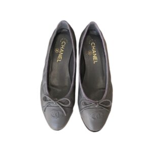 Chanel Ballet Flats Dark Grey For Women