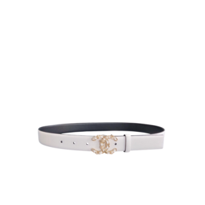 Chanel Double C Buckle 30mm White Gold Hardware For Women