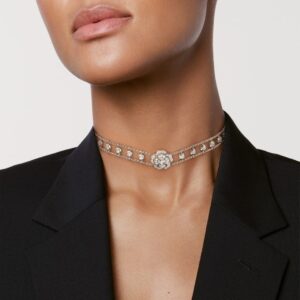Alternative view of Chanel Bouton De Camelia Choker White Gold For Women J12063