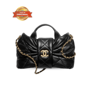 Chanel Bow Mini Top Handle Bag 10.2in/ 26cm Black Gold Hardware For Women AS5849 B22148 94305