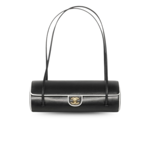 Chanel Bowling Large Shoulder Bag 11.8in/ 30cm Black/ White Gold Hardware For Women AS6181-B23794-U9310