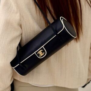 Alternative view of Chanel Bowling Large Shoulder Bag 11.8in/ 30cm Black/ White Gold Hardware For Women AS6181-B23794-U9310