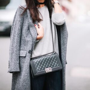 Alternative view of Chanel Boy Medium Crossbody Bag 9.8in/ 25cm Black Palladium Hardware For Women