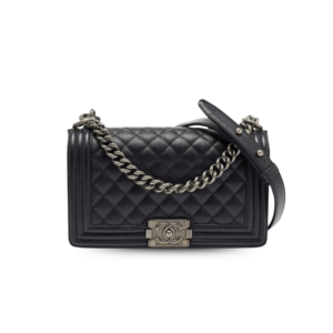Chanel Boy Medium Crossbody Bag 9.8in/ 25cm Black Palladium Hardware For Women