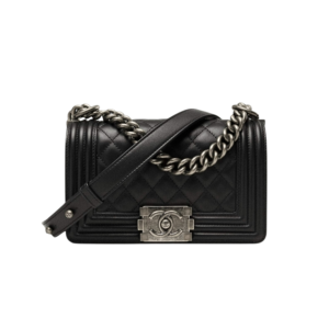 Chanel Boy Small Crossbody Bag 8.1in/ 20.5cm Black Silver Hardware For Women A67085-Y09953-94305