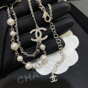 Alternative view of Chanel CC Double Layer Necklace White For Women