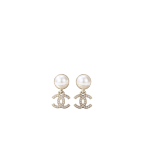 Chanel CC Earrings Light Gold Hardware For Women