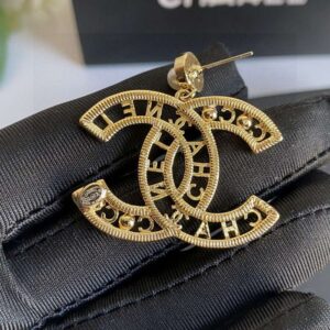 Alternative view of Chanel CC Letter Earrings Gold For Women