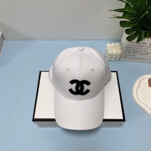 Alternative view of Chanel CC Logo Baseball Cap White