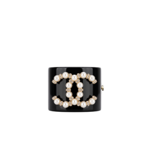 Chanel CC Logo Cuff Bracelet Black For Women