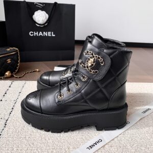 Alternative view of Chanel Quilted Platform Ankle Boots Black For Women